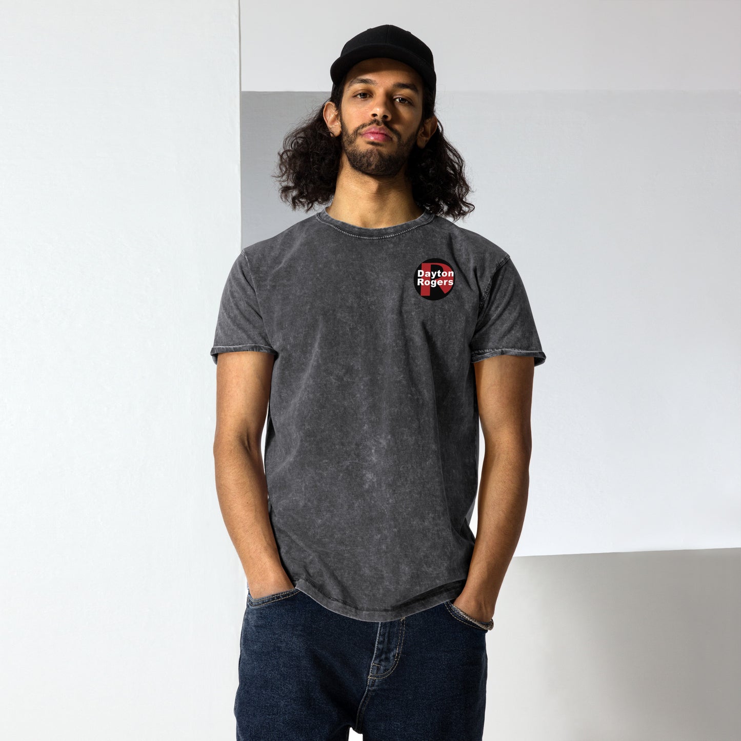 Denim-Style T-Shirt - Circle Logo