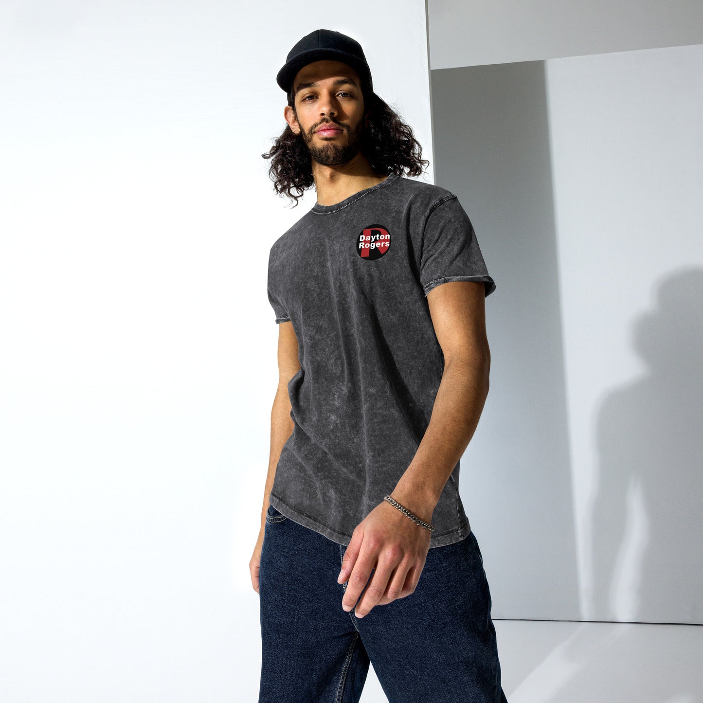 Denim-Style T-Shirt - Circle Logo