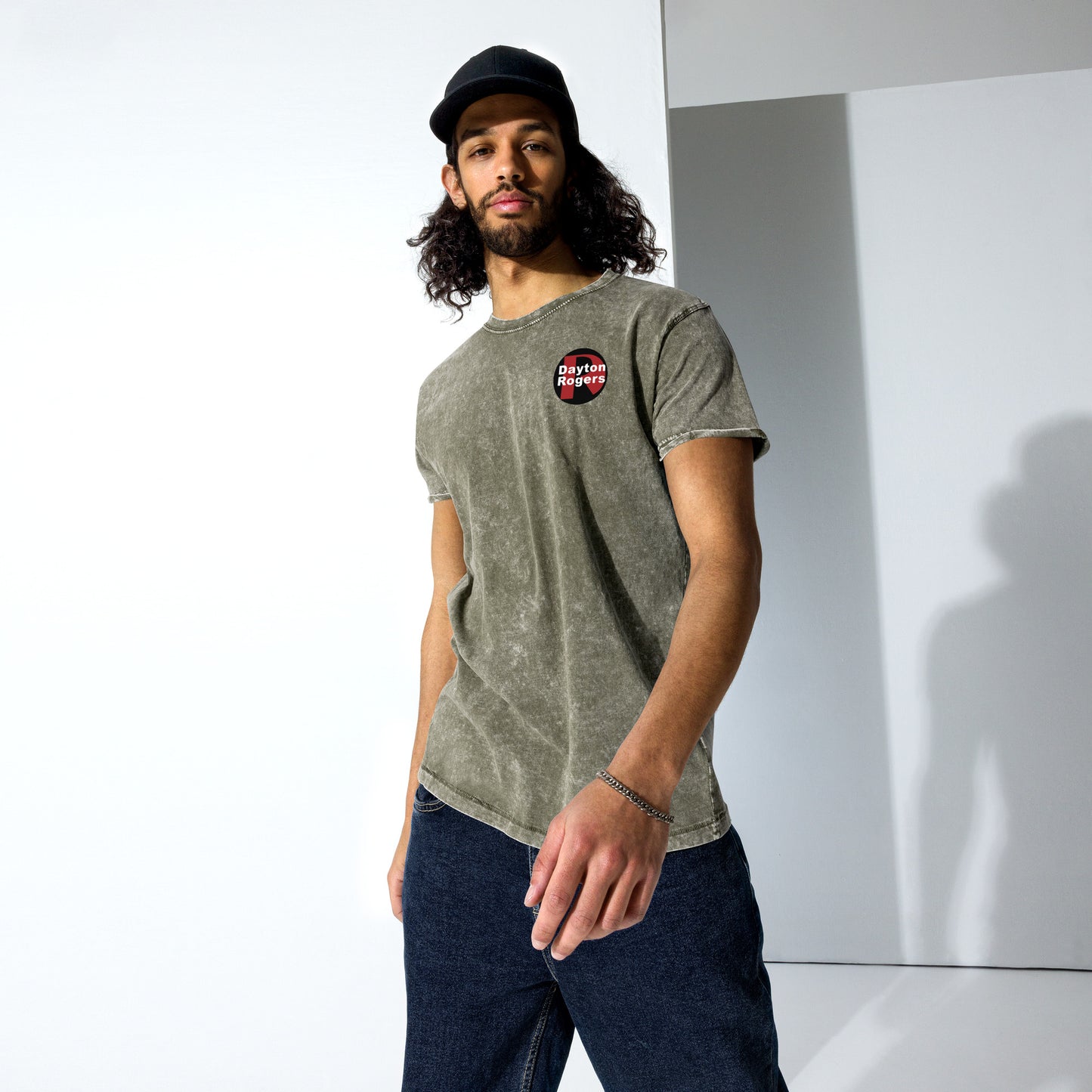 Denim-Style T-Shirt - Circle Logo