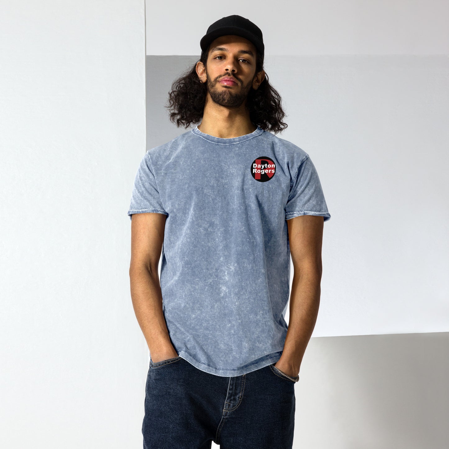 Denim-Style T-Shirt - Circle Logo