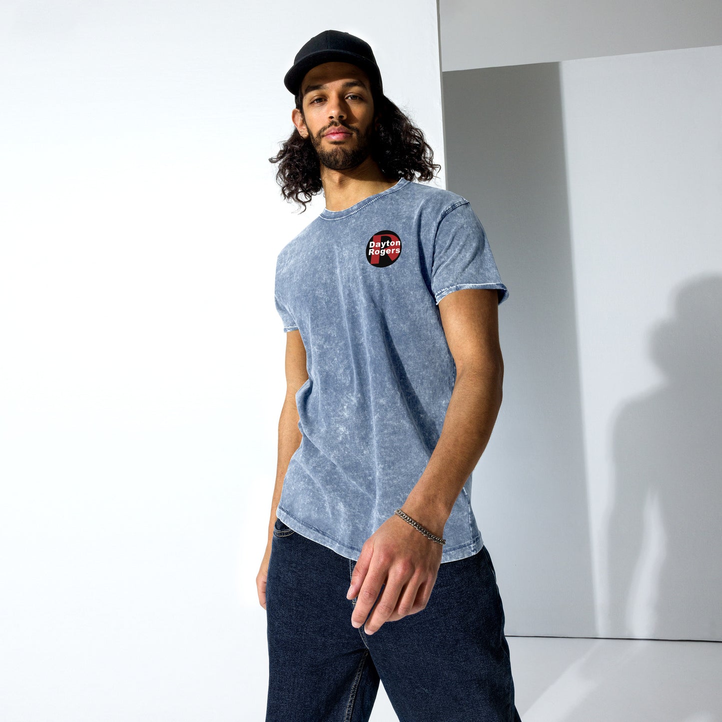 Denim-Style T-Shirt - Circle Logo