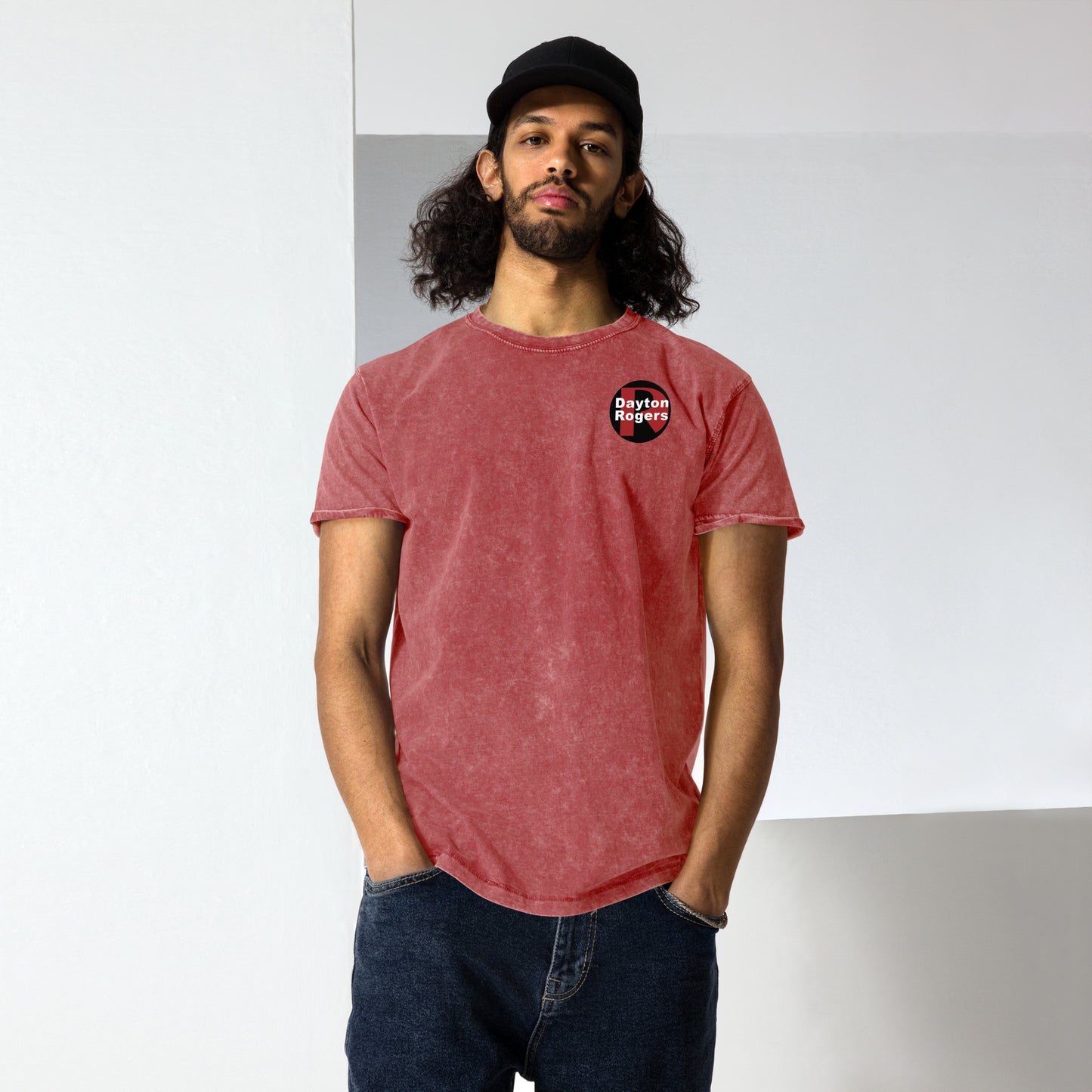 Denim-Style T-Shirt - Circle Logo