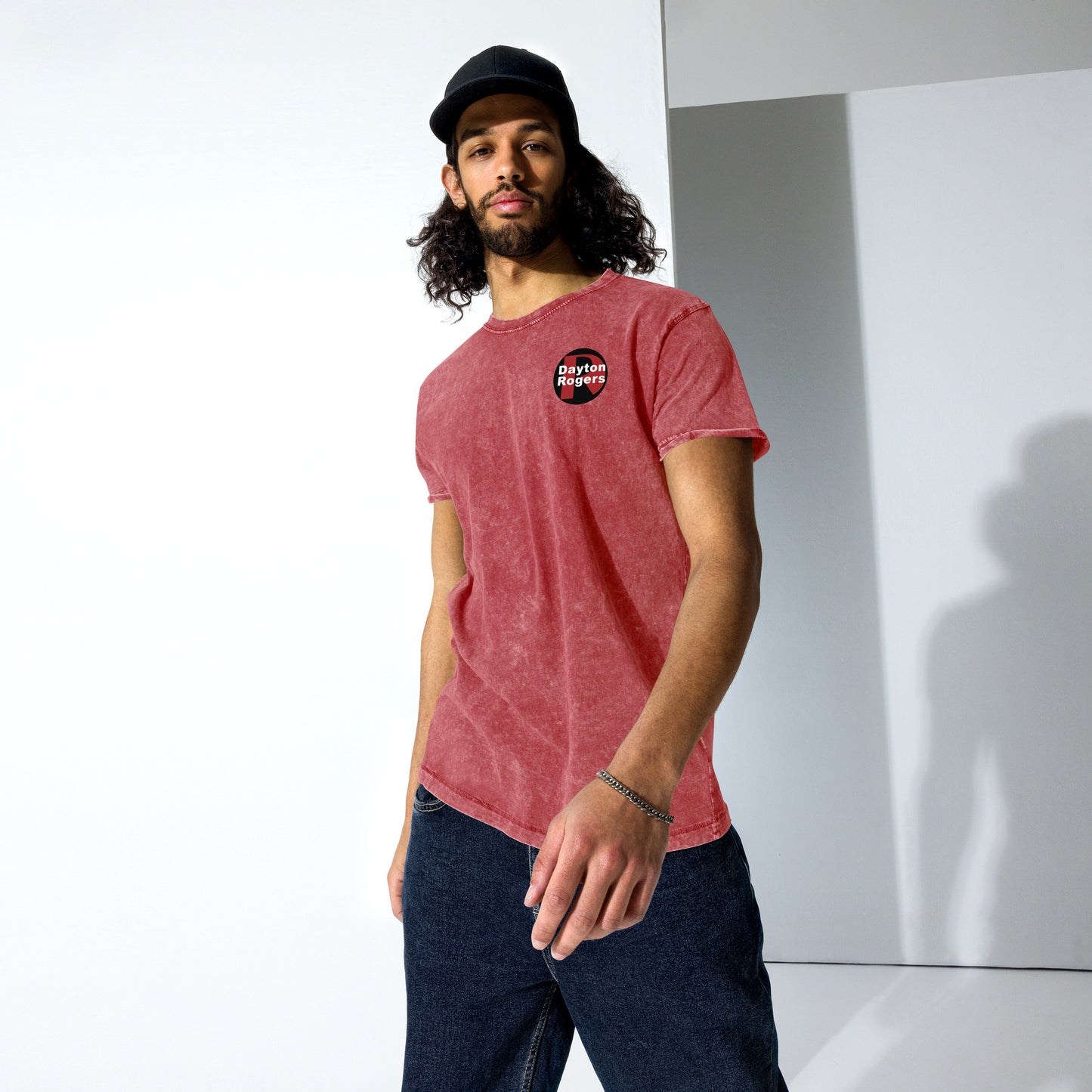 Denim-Style T-Shirt - Circle Logo